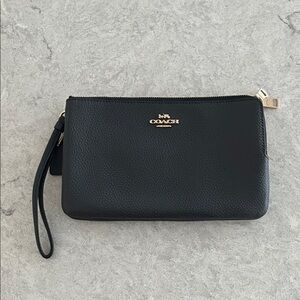 Coach Black Leather Wristlet